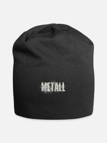 Metall - Jersey-Beanie - Schwarz