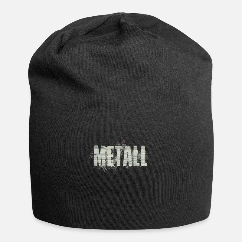 Metall - Jersey-Beanie - Schwarz