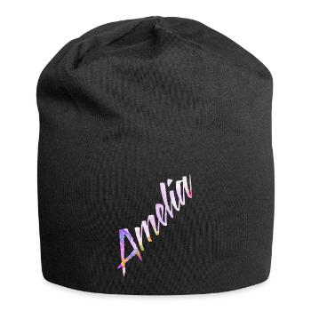 Amelia - Jersey-Beanie - Schwarz - Vorne
