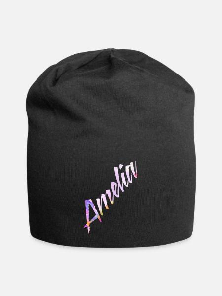 Amelia - Jersey-Beanie - Schwarz