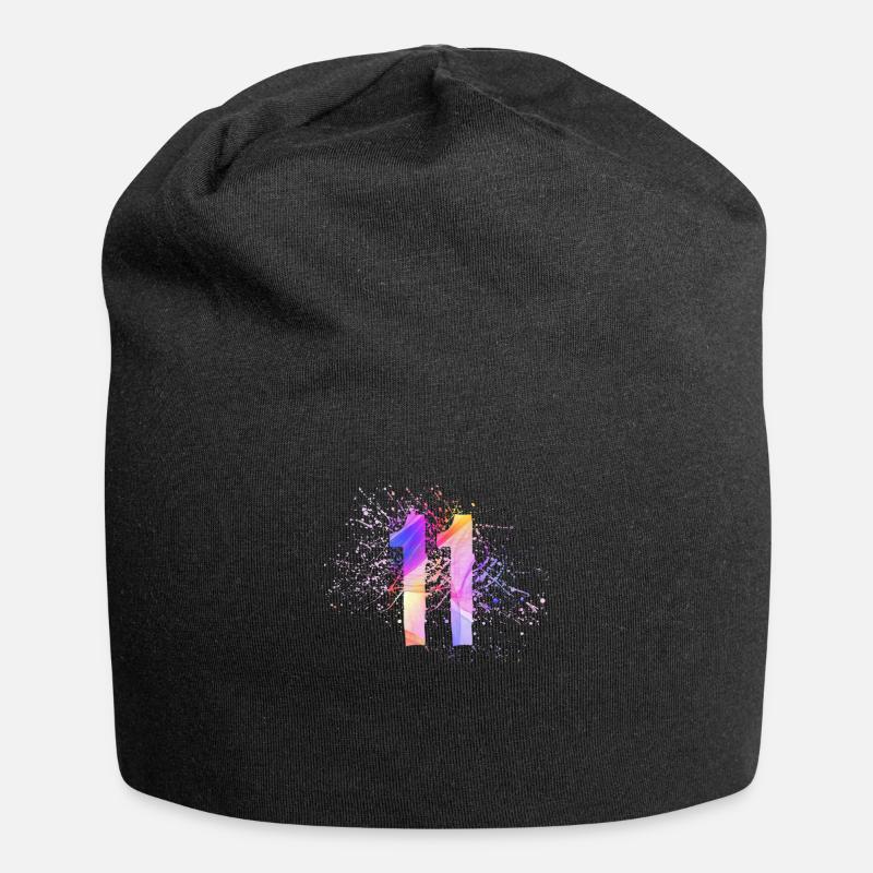 Number 11 - Jersey-Beanie - Schwarz