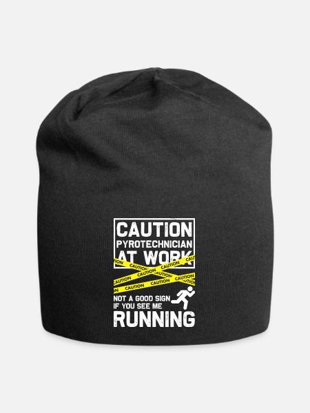 Caution Pyrotechnician At Work - Pyrotechniker - Jersey-Beanie - Schwarz