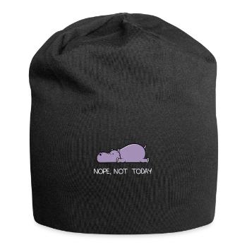 Lustiges faules Hippo Nil pferd Nope Geschenk - Jersey-Beanie - Schwarz - Vorne