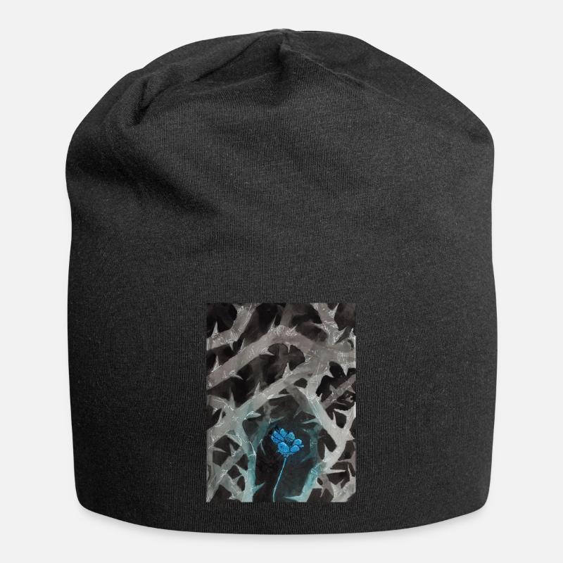 Kostbares Blau - Jersey-Beanie - Schwarz