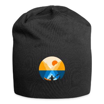 Kanu I Kajak im Fjord bei Sonnenaufgang - Jersey-Beanie - Schwarz - Vorne