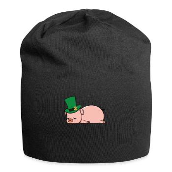 Lustiges betrunkenes Irland Schwein St Patricks - Jersey-Beanie - Schwarz - Vorne