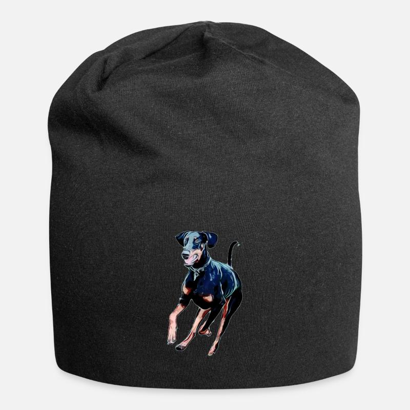 Dobermann - Jersey-Beanie - Schwarz