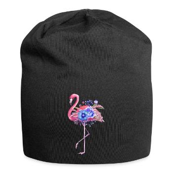 Aquarell Flamingo - Jersey-Beanie - Schwarz - Vorne