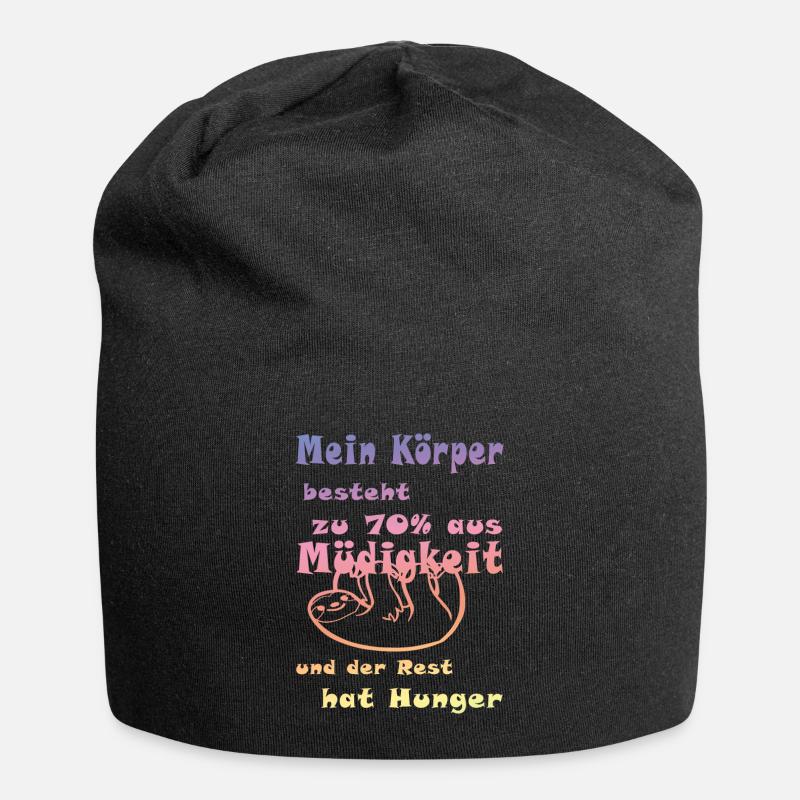 Tired lazy funny funny - Jersey Beanie - black