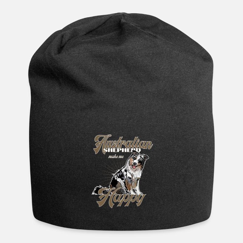 Australian Shepherd make me happy - Jersey-Beanie - Schwarz