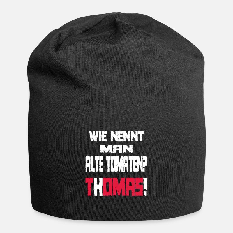 Ein lustiger Spruch mit Thomas - Jersey-Beanie - Schwarz