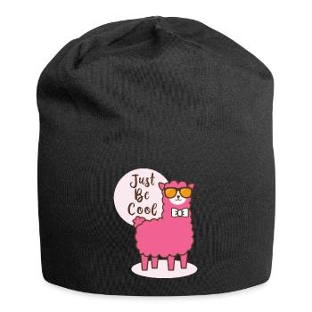 Cool Lama Lama Alpaca - Funny Sayings - Jersey Beanie - black - Front