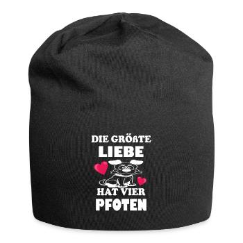 Le plus grand amour a quatre pattes - Bonnet en jersey - noir - Devant