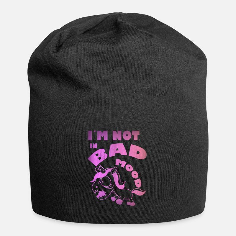 Einhorn gute Laune - Jersey-Beanie - Schwarz