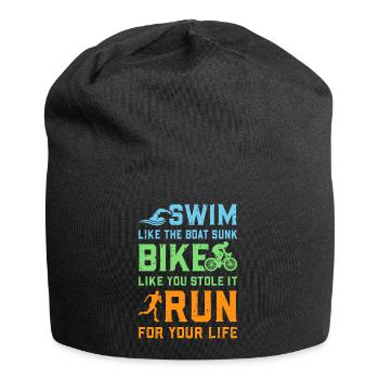 Triathlon - Course de vélo de natation - Bonnet en jersey - noir - Devant