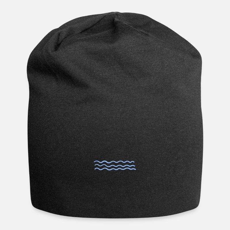 Welle - Jersey-Beanie - Schwarz