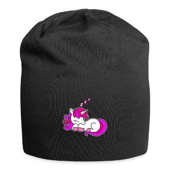 Cute sleeping unicorn kids gift idea - Jersey Beanie - black - Front
