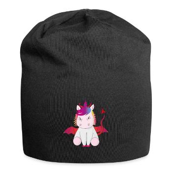 Teufelshorn das Einhorn böse Geschenkidee witzig - Jersey-Beanie - Schwarz - Vorne