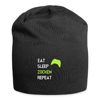 Eat Sleep Zocken Repeat Gamer Gaming Videospiele - Jersey-Beanie - Schwarz - Vorne