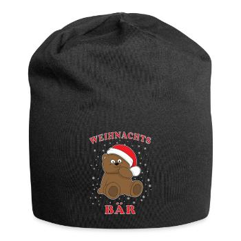 Weihnachten Bär Teddybär Teddy Geschenkidee - Jersey-Beanie - Schwarz - Vorne
