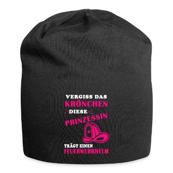 Krönchen Feuerwehrhelm Geschenkidee Feuerwehr cool - Jersey-Beanie - Schwarz - Vorne