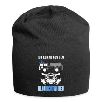 Ich komme aus dem Blaulichtmilieu Feuerwehr Spruch - Jersey-Beanie - Schwarz - Vorne