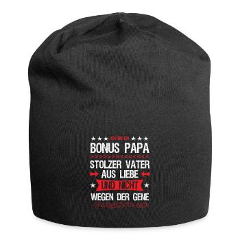 Bonus Papa Stiefvater Ziehvater Liebe Geschenk - Jersey-Beanie - Schwarz - Vorne