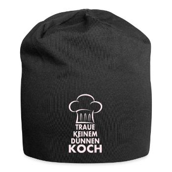 Traue keinem dünnen Koch - Jersey-Beanie - Schwarz - Vorne