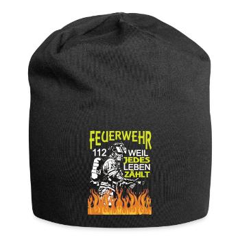 Feuerwehr,112. Weil jedes Leben Zählt. - Jersey-Beanie - Schwarz - Vorne
