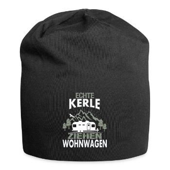Echte Kerle ziehen Wohnwagen - Jersey-Beanie - Schwarz - Vorne
