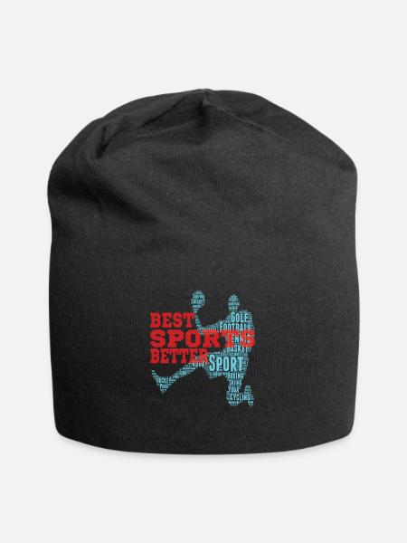 Sportwetten - Jersey-Beanie - Schwarz