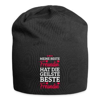 Meine beste Freundin hat die geilste beste - Jersey-Beanie - Schwarz - Vorne