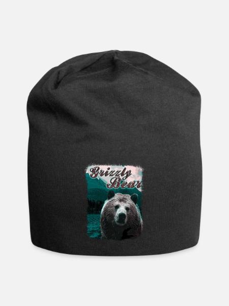 Grizzly Bär Natur und Tierliebhaber Gemälde - Jersey-Beanie - Schwarz