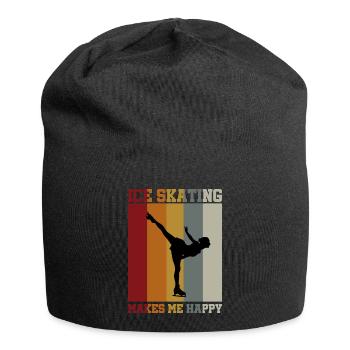 Ice Skating makes me happy - Jersey-Beanie - Schwarz - Vorne
