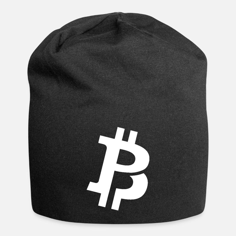 Logo Bitcoin Crypto BTC - Bonnet en jersey - noir