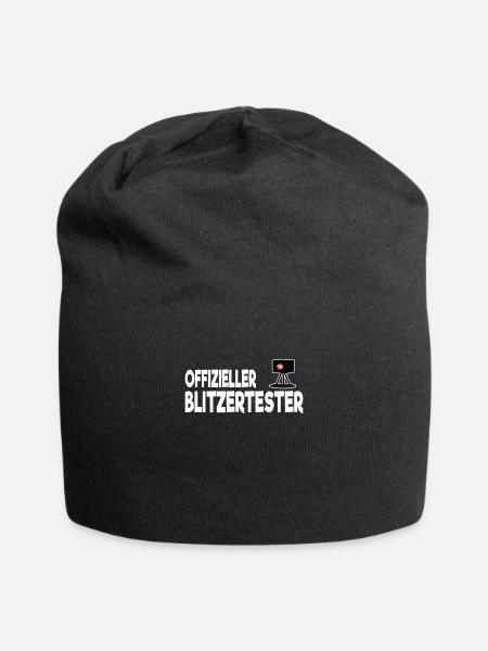 Offizieller Blitzertester Radarkontrolle Blitzer - Jersey-Beanie - Schwarz