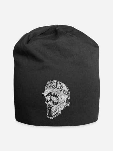 Biker skull t-shirt Bikerschädel - Jersey Beanie - black