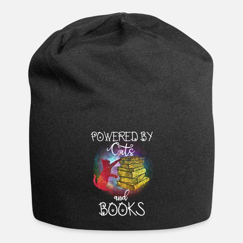 Propulsé par des chats et des livres - Bonnet en jersey - noir