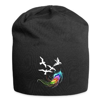 feather - Jersey Beanie - black - Front