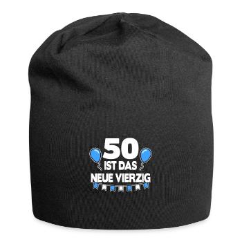 Geschenk 50. Geburtstag 50 Jahre lustig Spruch - Jersey-Beanie - Schwarz - Vorne
