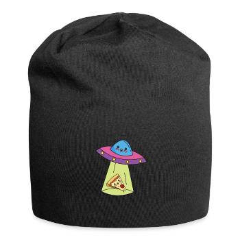 Ufo Pizza Comic Niedlich Jungs Mädchen - Jersey-Beanie - Schwarz - Vorne