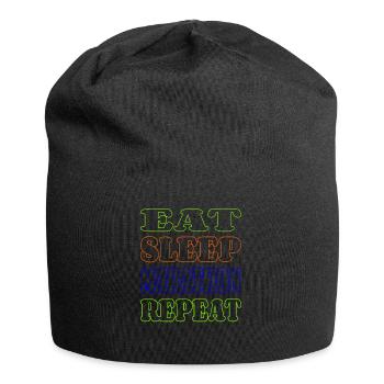 Eat sleep marathon repeat - Jersey Beanie - black - Front