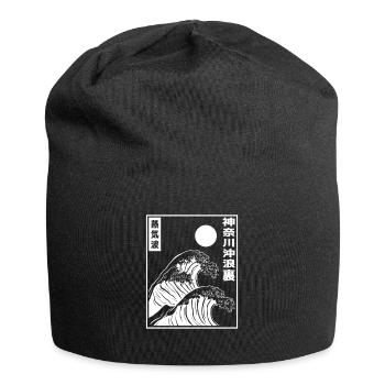 Vaporwave Synthwave Retro Big Wave Japan Style Art - Jersey Beanie - black - Front
