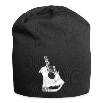 Die 🎸 Gitarre das Musikinstrument der Gitarristen - Jersey-Beanie - Schwarz - Vorne