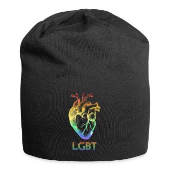 Menschliches Herz Lgbt - Jersey-Beanie - Schwarz - Vorne