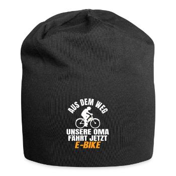 Oma Rentnerin E-Bike Fahrrad Spruch Rente Lustig - Jersey-Beanie - Schwarz - Vorne