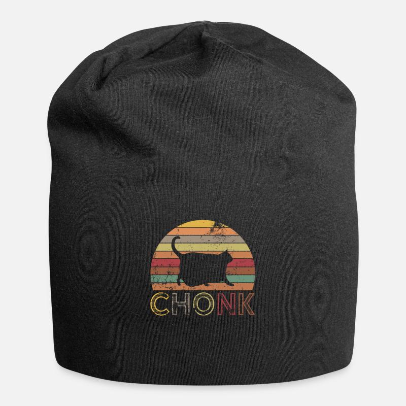 Chonk Cat - Jersey Beanie - black