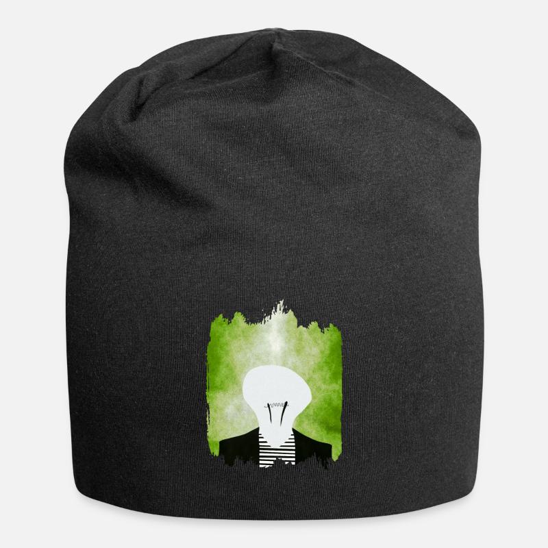 light bulb man - Jersey Beanie - black
