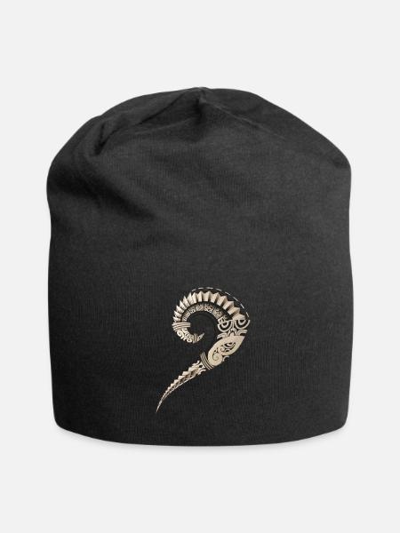 Polynesische Hakenrippen - Jersey-Beanie - Schwarz