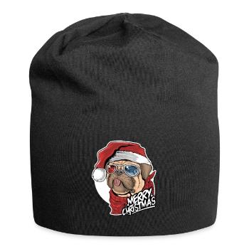 Christmas Dog - Merry Christmas - Jersey-Beanie - Schwarz - Vorne